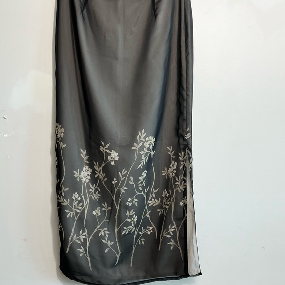 Sheer Black Maxi Skirt with Tan Lining - Picture 2 of 3
